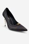 Milos Black Satin Buckle Women's Heeled Shoes - 3