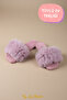 Women's House Slippers Dowry Rose Patterned Furry Soft Plush Slippers - 4
