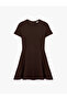 Viscose Blend Short Sleeve Crew Neck Mini Dress - 3