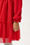 Glittery Tulle Crown Gift Girl's New Year's Dress Red - 5