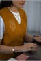 Embroidered Double-Breasted Vest Adult - Mustard - 2