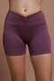Alba Plum Color Pre-Gathered Seamless Recovery Sports Shorts