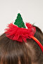 Christmas Themed Crown Gift Balloon Sleeve Tulle Girls' Dress Red - 7