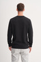 53270 Black Men's Crew Neck Regular Fit Sweatshirt with Front Print - 3