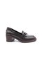 Genuine Leather 5 cm Heeled Brown Women's Classic Loafer Shoes - 2