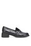 Elit Pm161 K1066 Women's Crocodile Classic Heeled Shoes Black