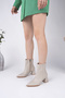 Women's Heel-Style Pointed-Toe Beige Classic Boots - 2