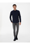 Navy Blue Slim Fit Long Sleeve Shirt 50291673-Vr033 - 4