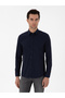 Navy Blue Slim Fit Long Sleeve Shirt 50291673-Vr033