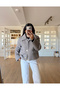 Women's Gray Double Pocket Fur Jacket - 2