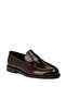 Men's Genuine Leather Claret Red Loafer Shoes - 6