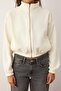 Ecru Fleece Zippered Oversize/Wide Fit Thick Knitted Sweatshirt Twoaw26Sw00057 - 3