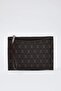 Kahverengi Baskılı Kadın Mini Boy Clutch El Çantası TAKAW26PY00007 - 3