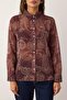 Burgundy Boho Scarf Patterned Unlined Yoryo Chiffon Shirt TWOAW26GO00063 - 5