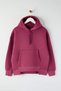 Teen Dusty Rose Thick Fleece Inside Hooded Pocket Asymmetric Knitted Sweatshirt Twoaw26Sw00113 - 5