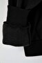 Teen Siyah Kapüşonlu Kalın İçi Polarlı Yarım Pat Fermuarlı Cepli Örme Sweatshirt TWOAW26SW00160 - 6