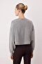 Gri Relaxed/Rahat Kalıp Dikiş Detaylı Örme Sweatshirt TWOAW26SW00237 - 4