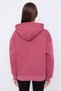 Teen Dusty Rose Thick Fleece Inside Hooded Pocket Asymmetric Knitted Sweatshirt Twoaw26Sw00113 - 4