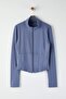 Indigo Fırçalı Soft Kumaş Baş Parmak Delikli Örme Spor Ceket/Sweatshirt THMAW25SK00001 - 7