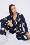 Teen Lacivert %100 Pamuklu Ördek Desenli Biyeli Örme Pijama Takımı THMAW26PT00117