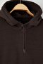 Kahverengi Büyük Beden Oversize/Geniş Kesim İçi Polar Kapüşonlu Sweatshirt TMNAW24AO00013 - 2