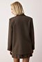 EXCLUSIVE Özel Koleksiyon Vizon Cep Detaylı Ekoseli Oversize Blazer Ceket TWOAW26BC00048 - 6