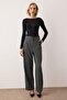 EXCLUSIVE Özel Koleksiyon Antrasit Wide Leg/Geniş Paça Kumaş Pantolon TWOAW26PL00116 - 2