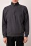 Anthracite New Oversize/Wide Cut Brushed Thessaloniki Stand-Up Collar Sweatshirt Tmnaw26Sw00014 - 6