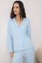 Mavi Cep Detaylı Fitilli Örme Pijama Takımı THMAW26PT00127 - 2