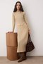 Camel Unlined Plain Knitted Woven Fabric Ribbed/Camisole Hijab Dress Tctaw26Eb00047 - 2