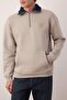 Gri Oversize Dik Yaka Fermuarlı İçi Polarlı/Sıcak Tutan Nakışlı Sweatshirt TMNAW25SW00081 - 3