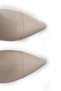 Women's Beige Heeled Boots – Wrinkled Leather-Look , 9.5 cm Thin Heel, Elegant Model with Gold Buckle - 6