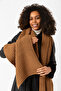 Camel Knitted Thick Women's Shawl - 45X210 cm - 3