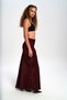 Muirnas Suspender Detail Burgundy Long Satin Skirt - 3