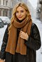 Camel Knitted Thick Women's Shawl - 45X210 cm