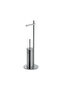 Circe Pedestal Toilet Roll Holder+Brush Holder - Chrome