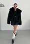 Women's Fur Coat Stylish Wide Collar Lined Snap Button Premium Fur Coat - 7