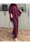 Women's Comfortable Fit Batwing Sleeve Blouse Pants Set - 6