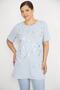Women's Plus Size Baby Blue Sequin and Stone Embroidered Bicycle Collar Blouse 65n36705 - 6