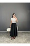 Women's Black Ten.Sel Skirt with Elastic Waist