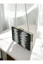 Special Design Double Color Black Silver Metal Handle Crystal Stone Evening Dress Bag Kına - 5