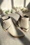 Cream Skin 4 cm Thick Galvanized Heeled Banded Stylish Daily Women's Boots - 3