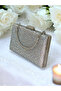 Silver Gray Lame Color Janjan Metal Handle Crystal Stone Evening Dress Bag Kına - 7