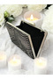 Black Silver Color Crystal Stone Metal Handle Evening Dress Bag Kına - 3