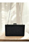 Black Color Crystal Stone Metal Handle Evening Dress Bag Kına - 4