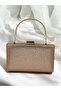Rosegold Color Crystal Stone Metal Handle Evening Dress Bag Kına - 2