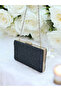Navy Blue Color Crystal Stone Evening Dress Bag Kına - 5