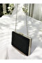Black Color Crystal Stone Metal Handle Evening Dress Bag Kına - 5