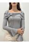 New Product Wrinkled Fabric Asymmetrical Cut Flounce Long Sleeve Blouse 0025 - 2