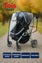 Zippered Baby Stroller Rain Cover Black (Compatible with All Baby Prams) - 2